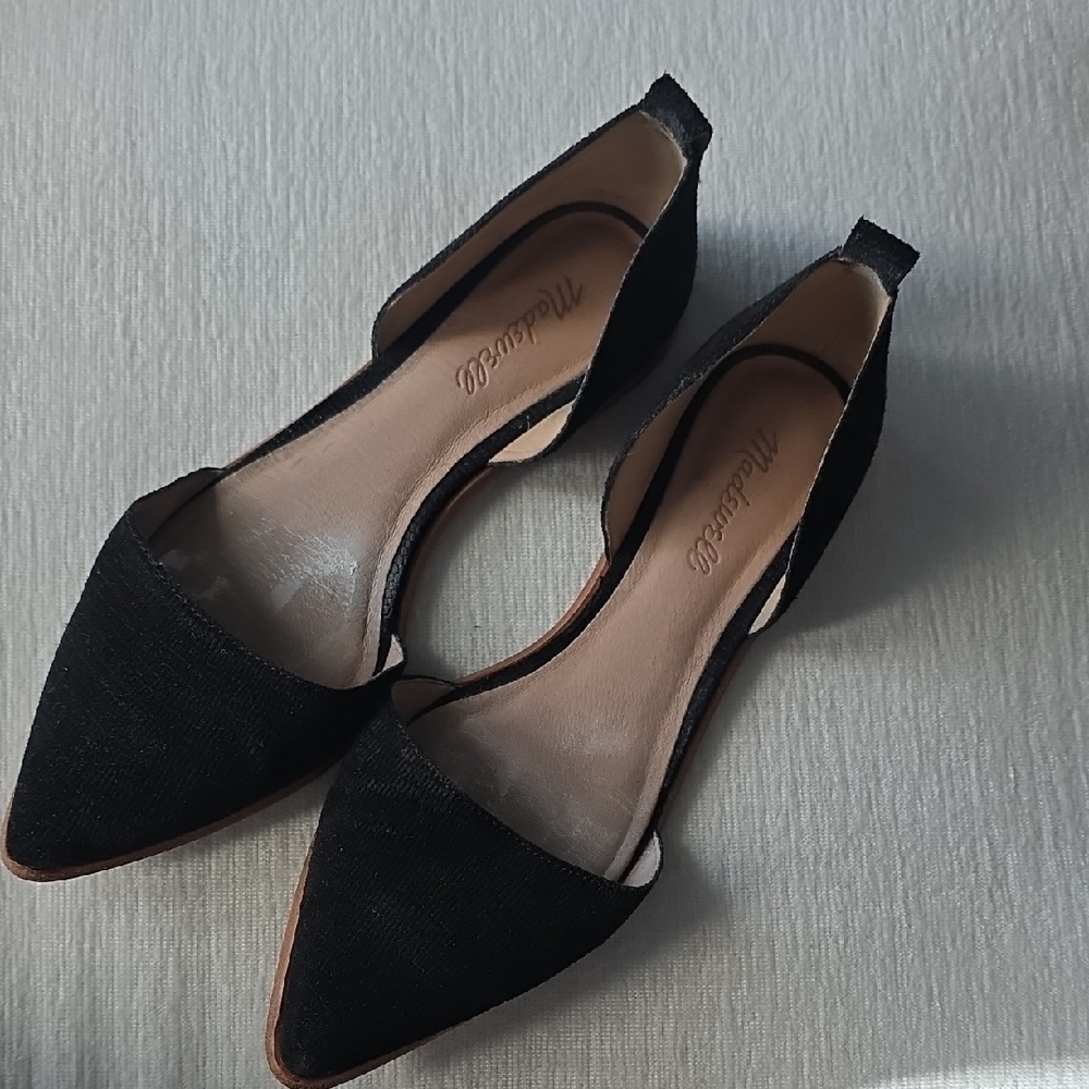 Madewell Black Pointed D'Orsay Flats